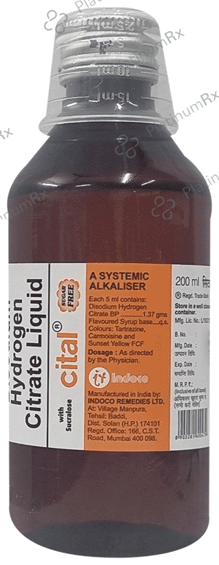 Cital Oral 1.14mg Sugar Free Liquid 200ml