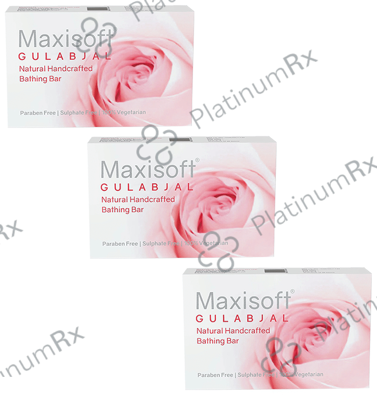 Maxisoft Gulabjal Bathing Bar (75gm Each) 3 units