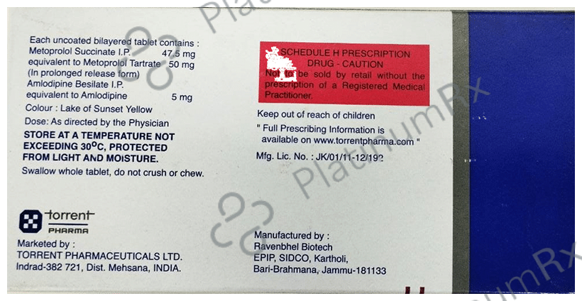 Metocard AM 5/50mg Tablet PR 10s