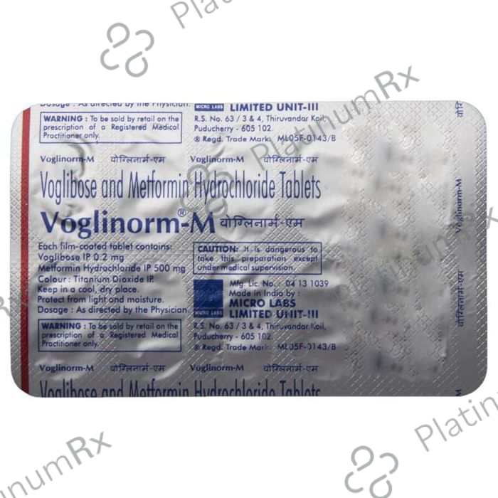 Voglinorm M 500/0.2mg Tablet 10s