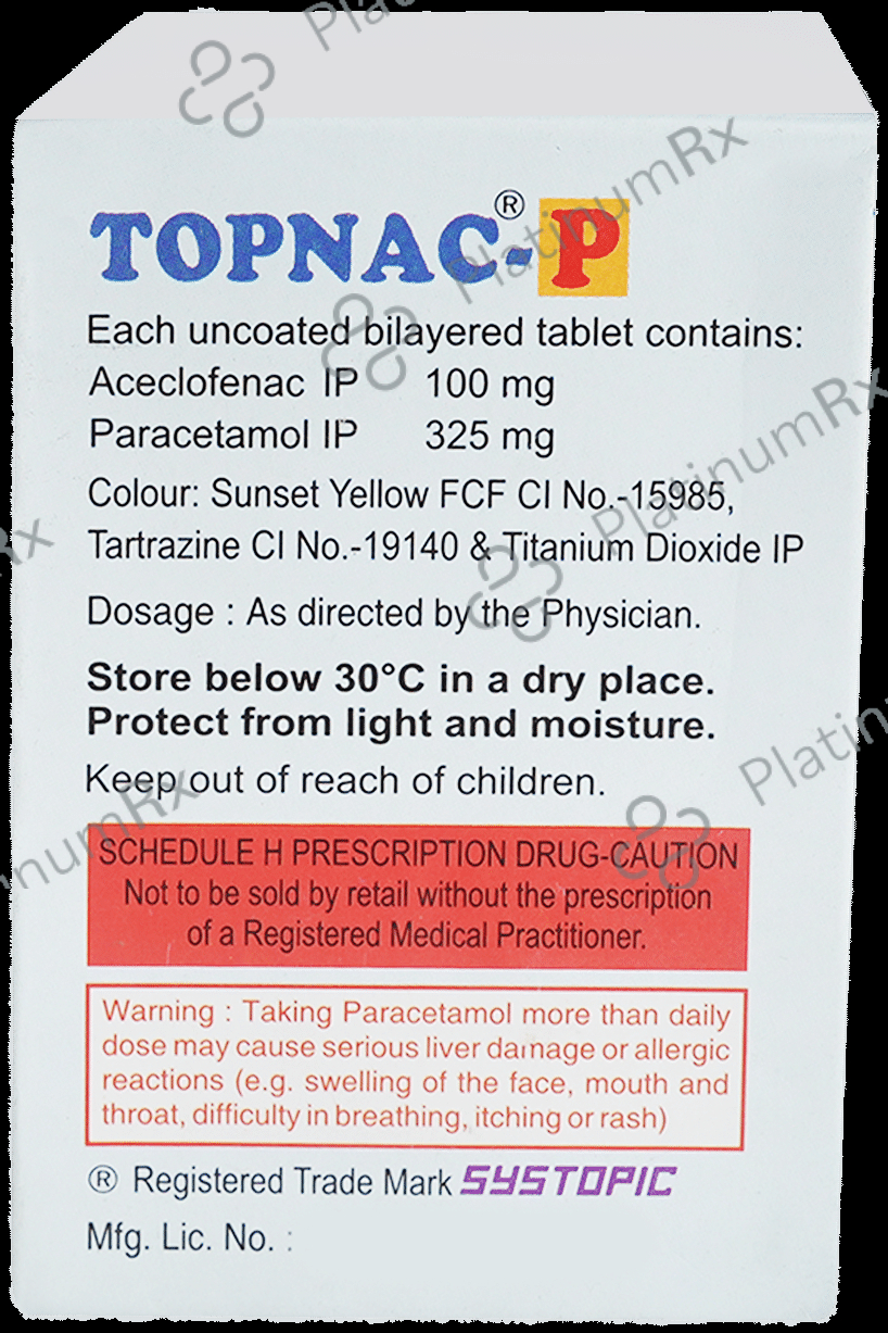 Topnac P 100/325mg Tablet 10s