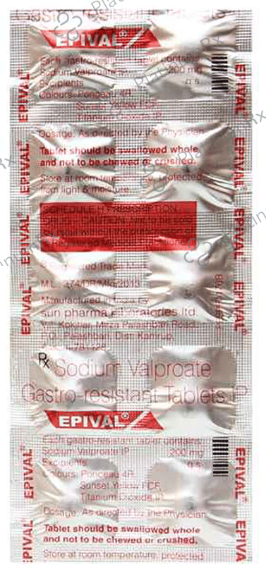 Epival 200mg Tablet 10s