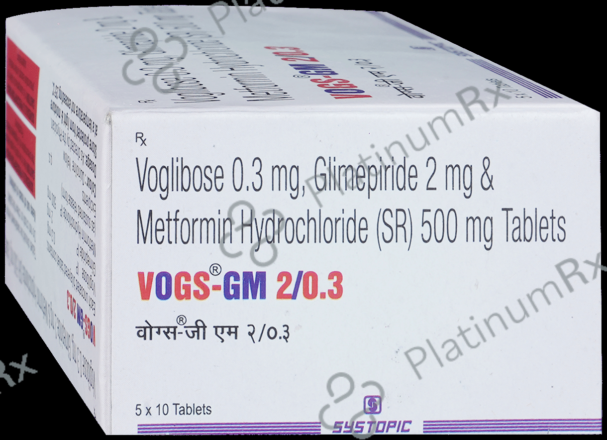 Vogs GM 2/0.3/500mg Tablet SR 10s