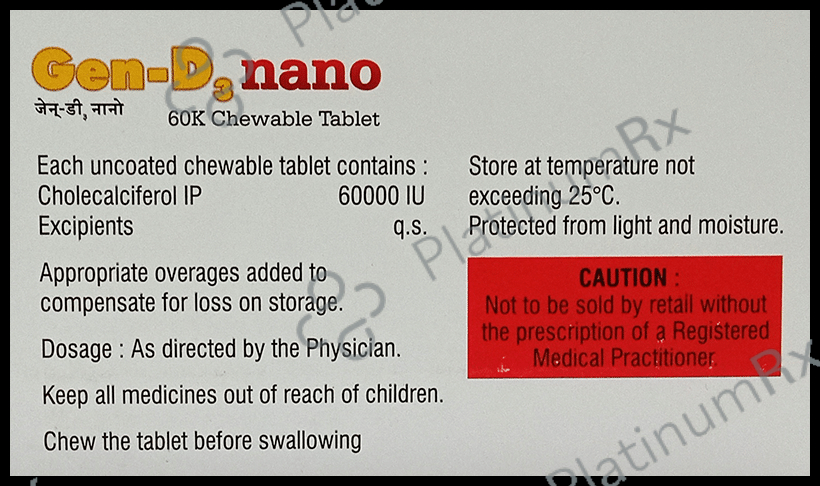 Gen D3 Nano 60K Chewable Tablet 8s