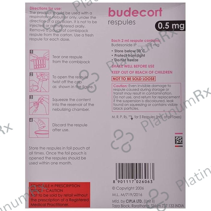 Budecort 0.5mg 2ml Respule 5s