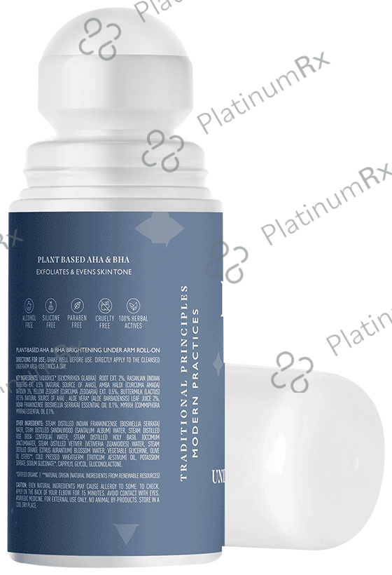 Just Herbs Plant-Based AHA & BHA Brightening Under Arm Roll-On Musk Divine