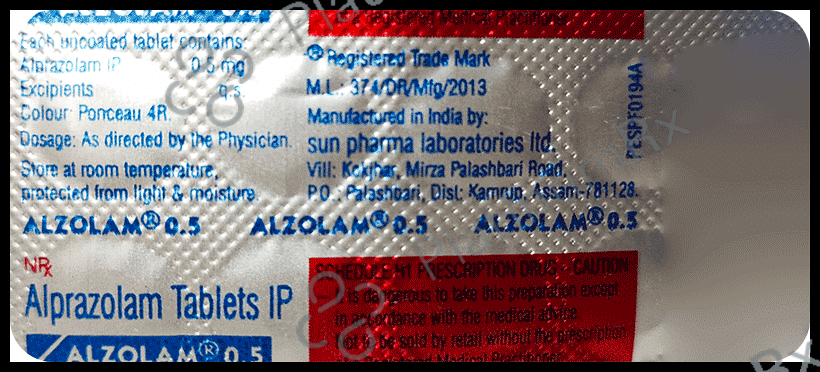 Alzolam 0.5mg Tablet