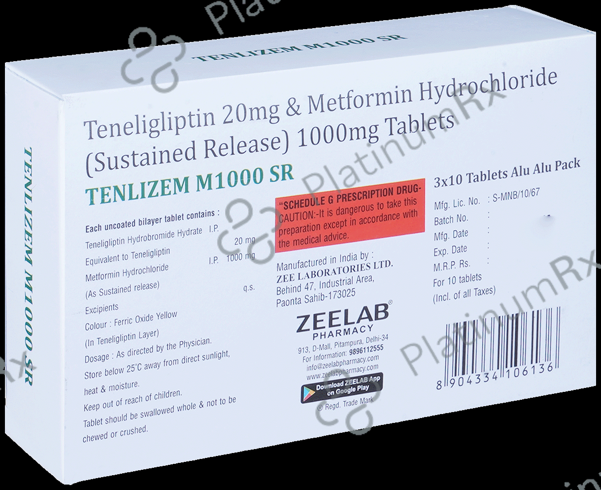 Tenlizem M 1000mg/20mg Tablet SR