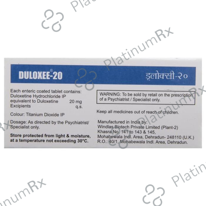 Duloxee 20 Tablet