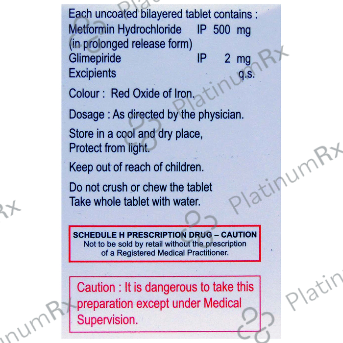 Metffil G 2/500mg Tablet PR 10s