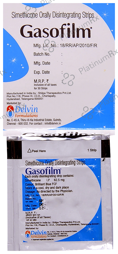 Gasofilm 62.5mg Oral Disintegrating Strip 30s
