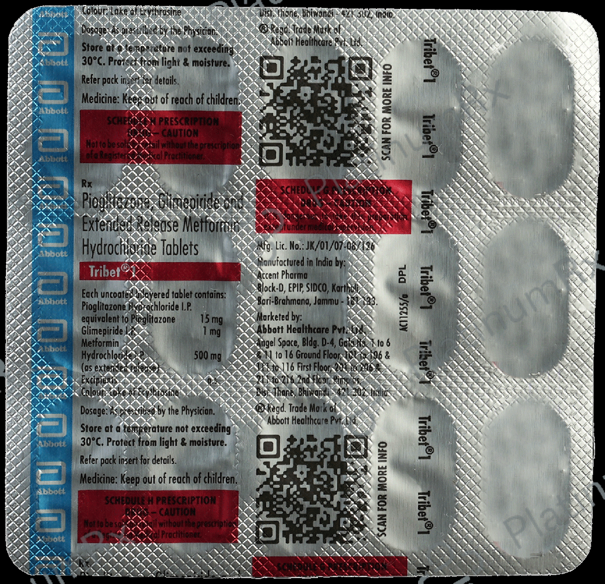 Tribet 1/500/15mg Tablet ER 15s
