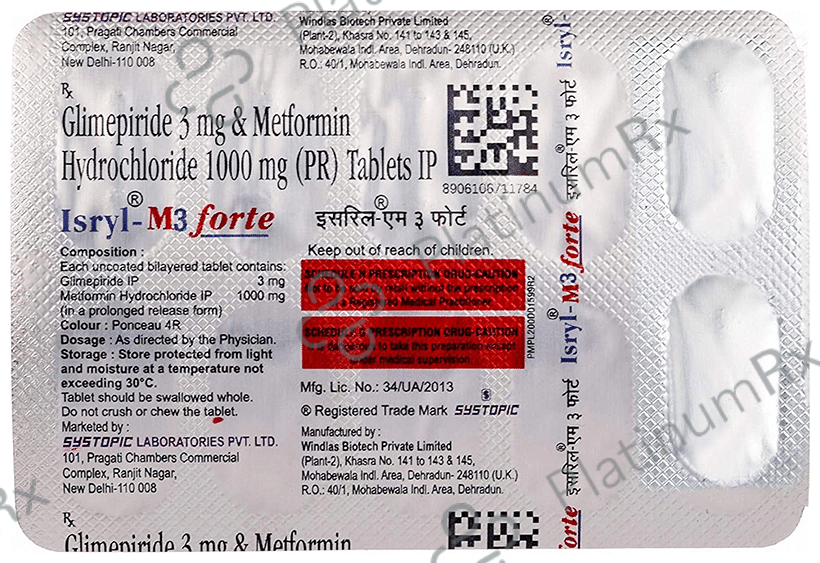 Isryl M3 Forte 3/1000mg Tablet PR 10s