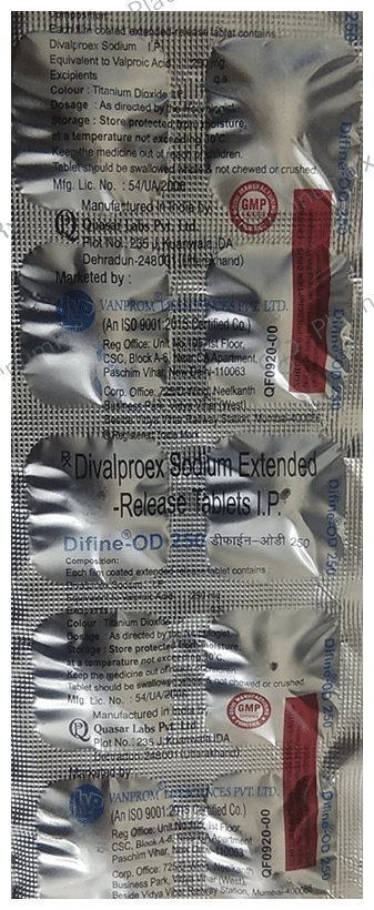 Difine-OD 250 Tablet ER
