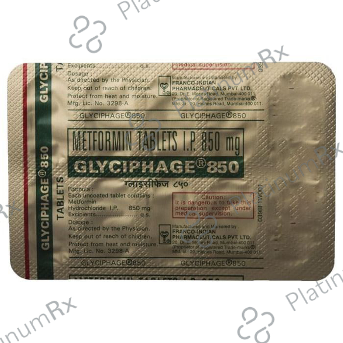 Glyciphage 850mg Tablet 10s
