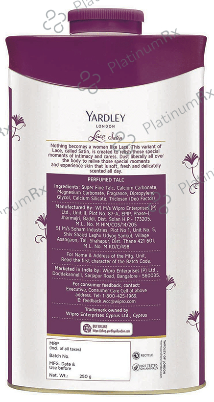 Yardley London Lace Satin Perfumed Talc