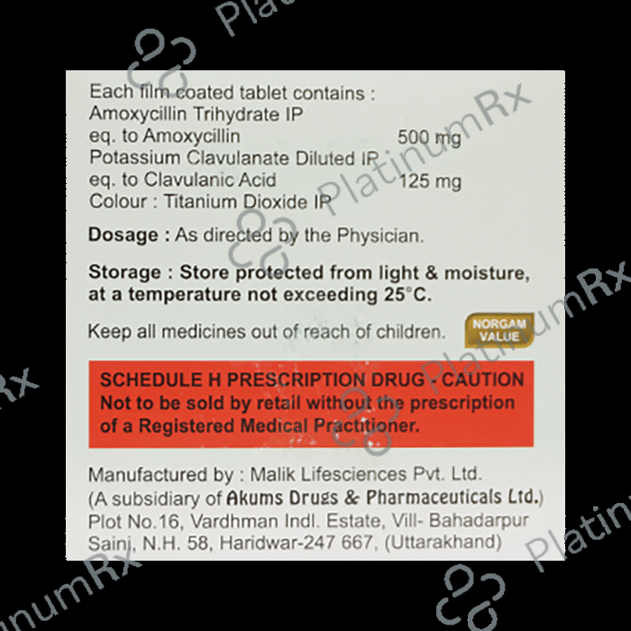 Excluv 625 Tablet