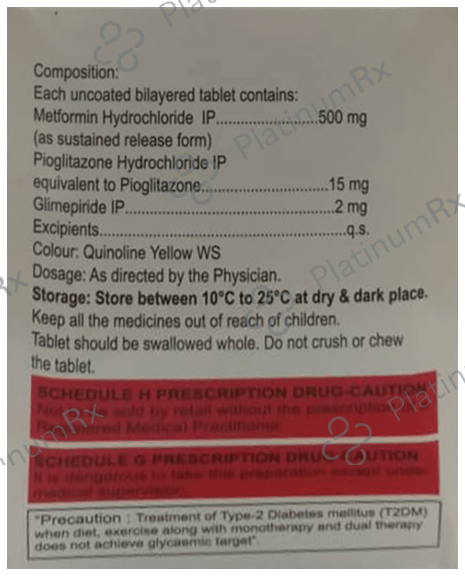 Triglimisave 2/500/15mg Tablet SR 15s