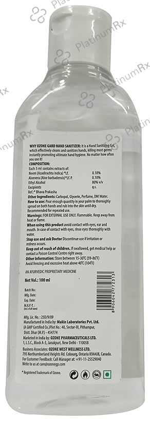 Ozone Gard Hand Sanitizer
