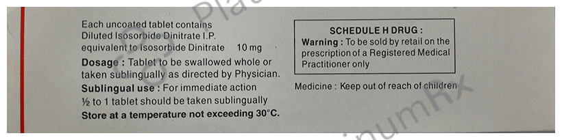 Sorbitrate 10mg Tablet 50s