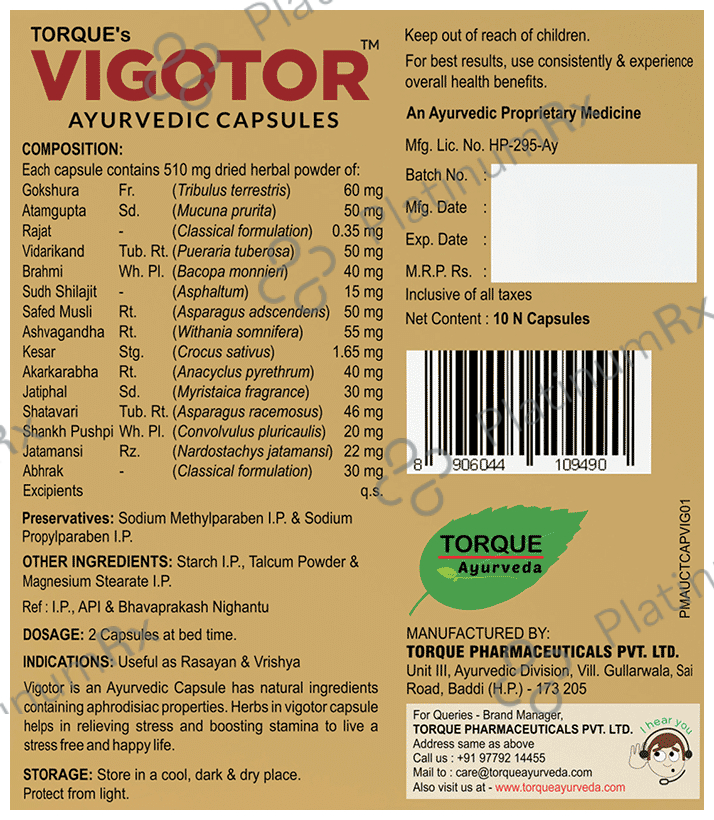 Torque's Vigotor Ayurvedic Capsule