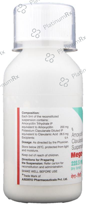 Mega-CV 228.5mg Dry Syrup 60 Powder for Oral Suspension