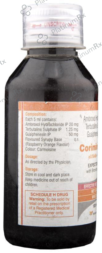 Coriminic XT 20/50/1.25mg Expectorant 100ml