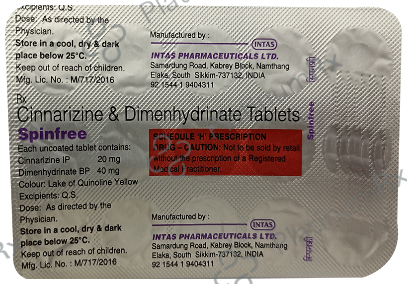 Spinfree 20/40mg Tablet 15s