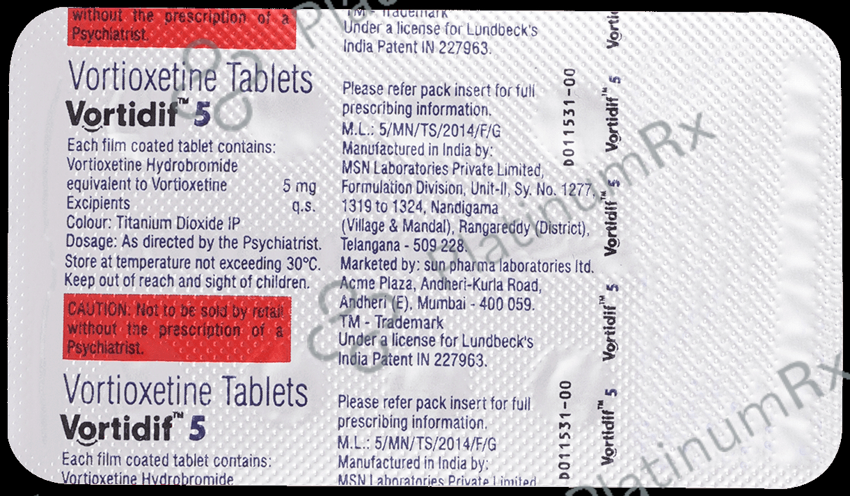 Vortidif 5mg Tablet 10s