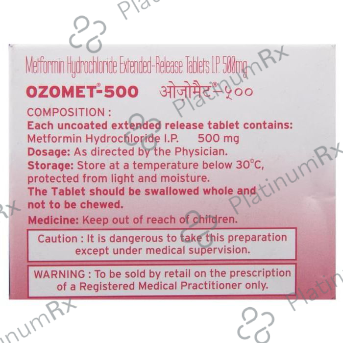 Ozomet 500 Tablet ER 10 Tablet ER