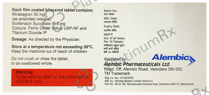 Bladmir S 50/5mg Tablet ER 10s