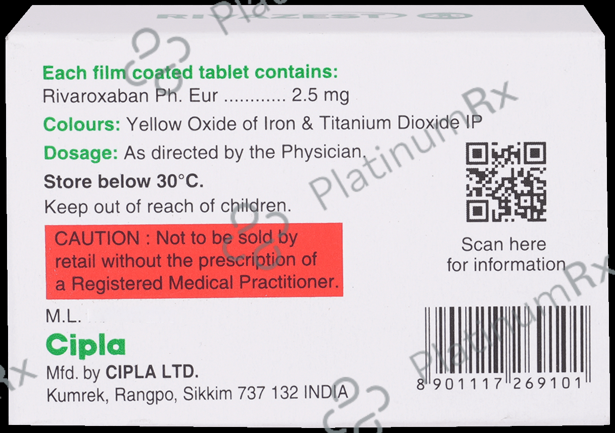 Rivazest 2.5mg Tablet