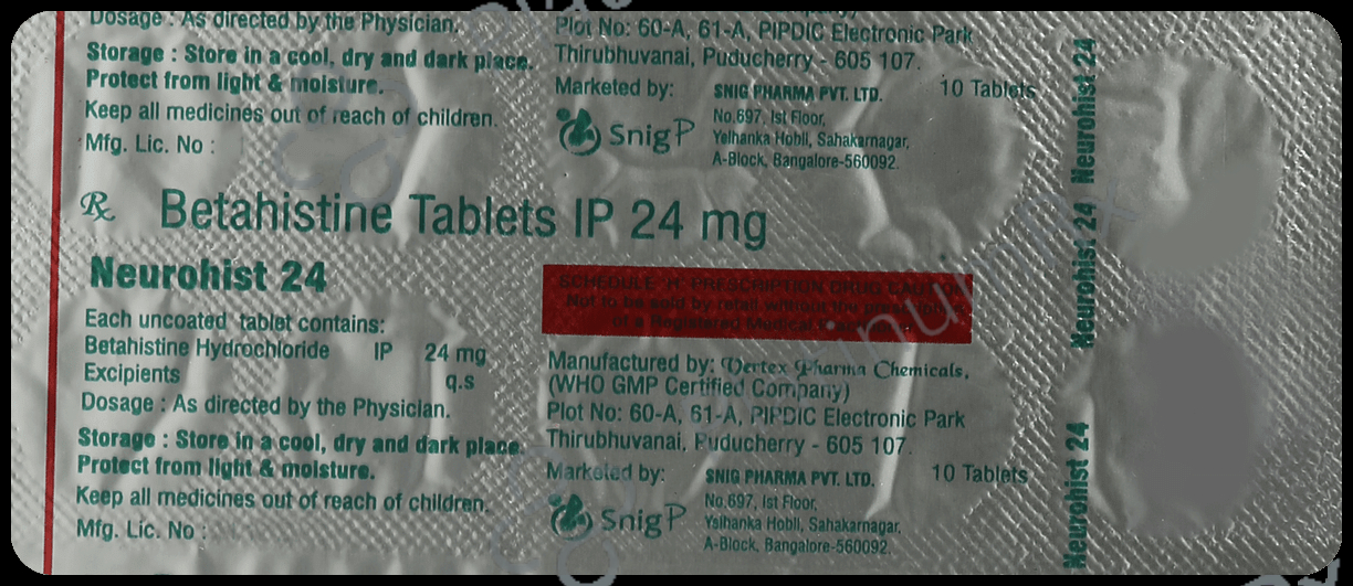 Neurohist 24mg Tablet 10s