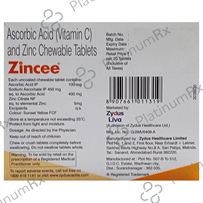 Zincee Chewable Tablet