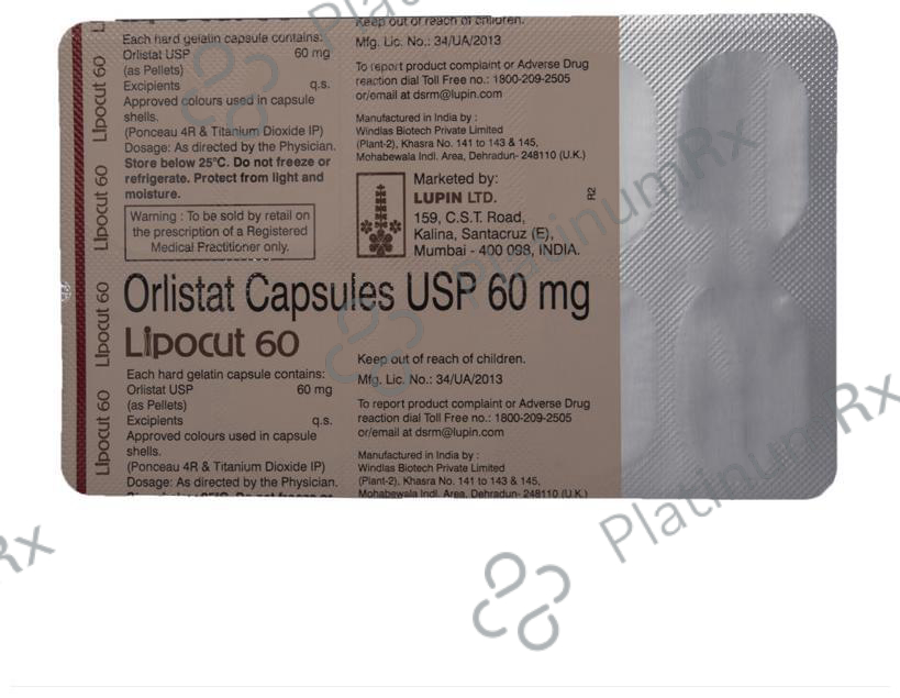 Lipocut 60mg Capsule 10s