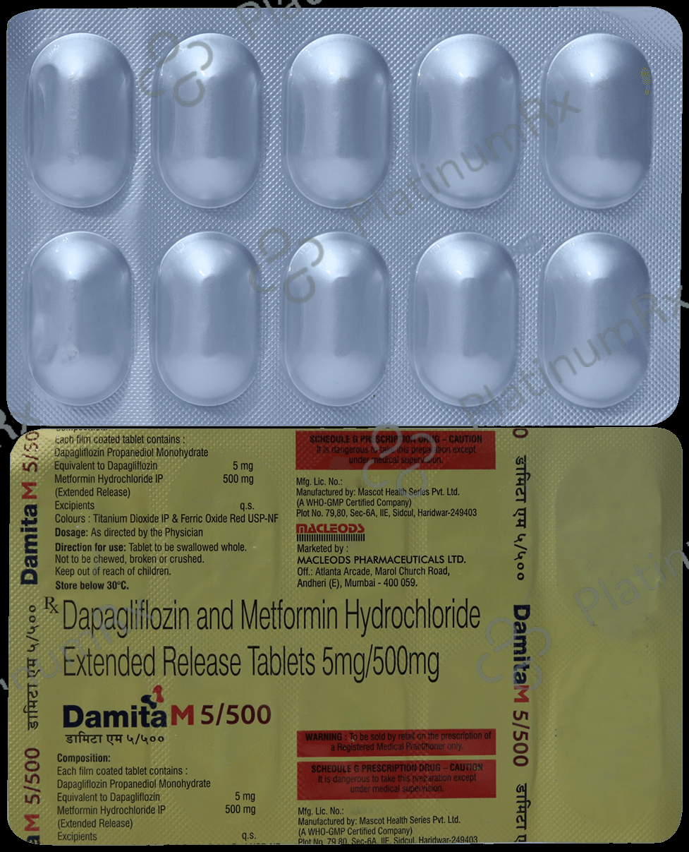 Damita M 5mg/500mg Tablet