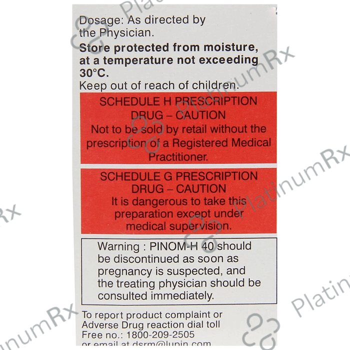 Pinom H 40/12.5mg Tablet 15s