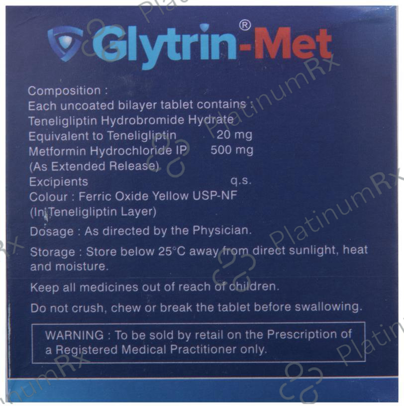Glytrin Met 500/20mg Tablet ER 10s