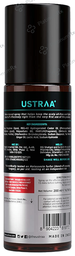 Ustraa Hair Serum Anti Dandruff Ginger & Tea Tree