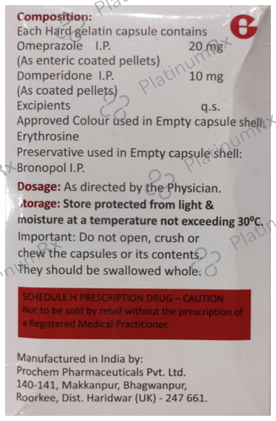 Miliom D 10mg/20mg Capsule 15 Capsule