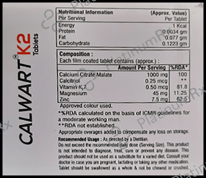 Calwart K2 Tablet 10 tablets