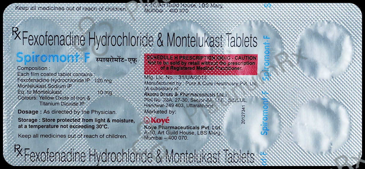 Spiromont F 120/10mg Tablet 10s