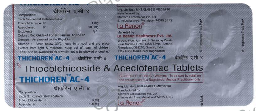 Thichoren AC 100/4mg Tablet 10s