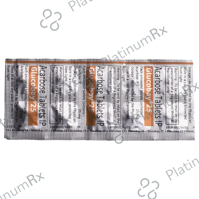 Glucobay 25mg Tablet 10s