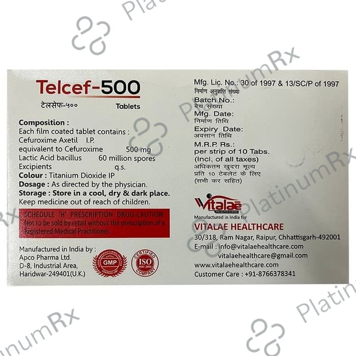 Telcef 500 Tablet