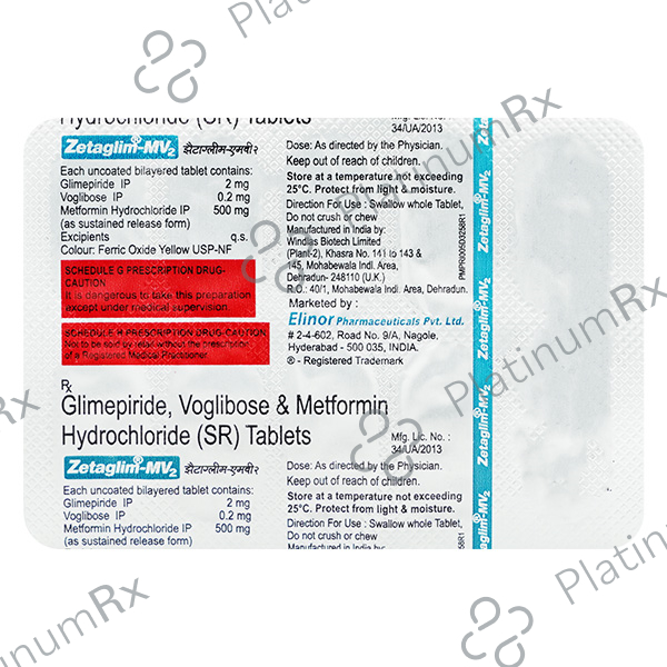 Zetaglim MV 2/500/0.2mg Tablet 10s
