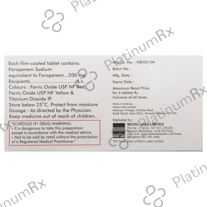 Faronac 200mg Tablet 6s