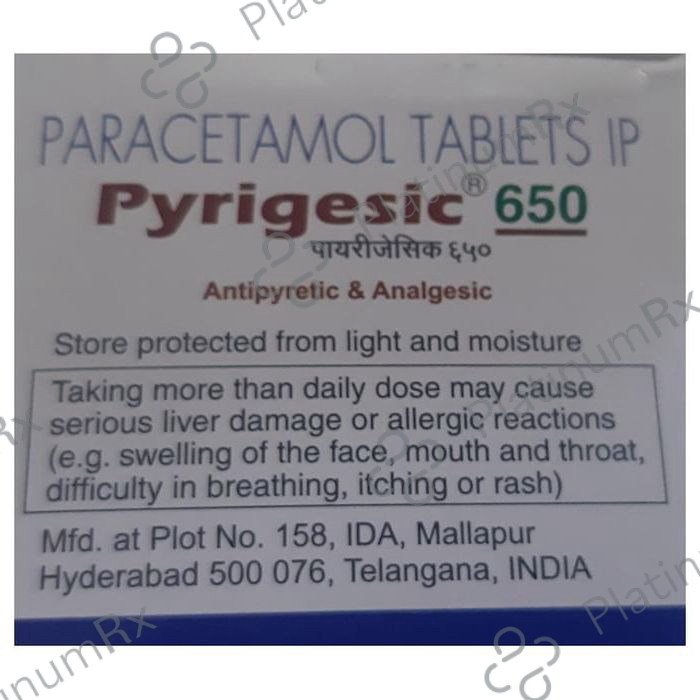 Pyrigesic 650mg Tablet 10s