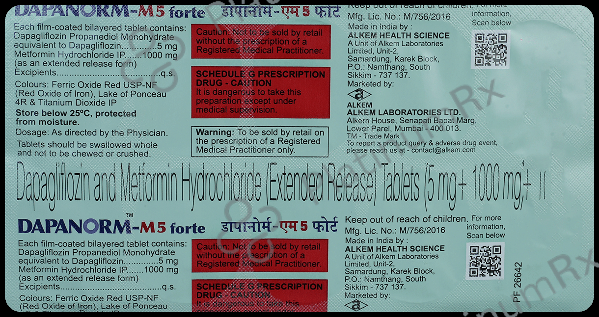 Dapanorm M Forte 5/1000mg Tablet ER 10s