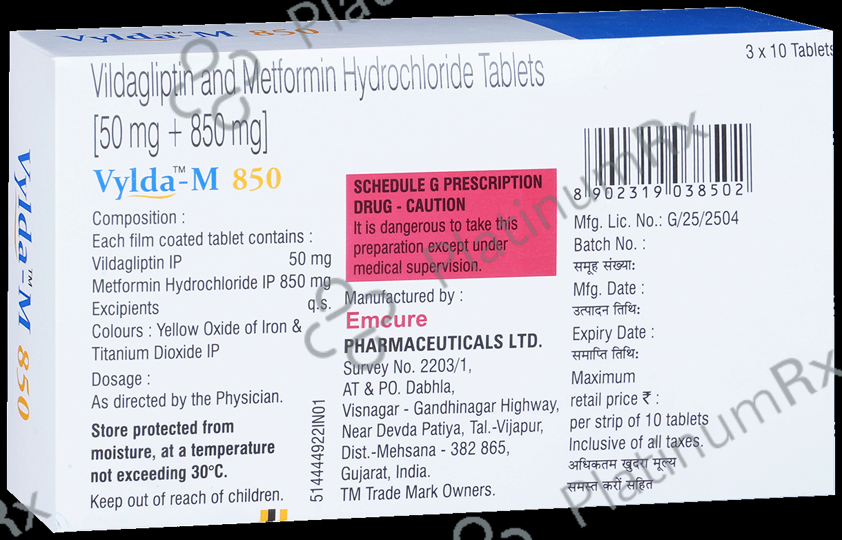 Vylda M 850/50mg Tablet 10s